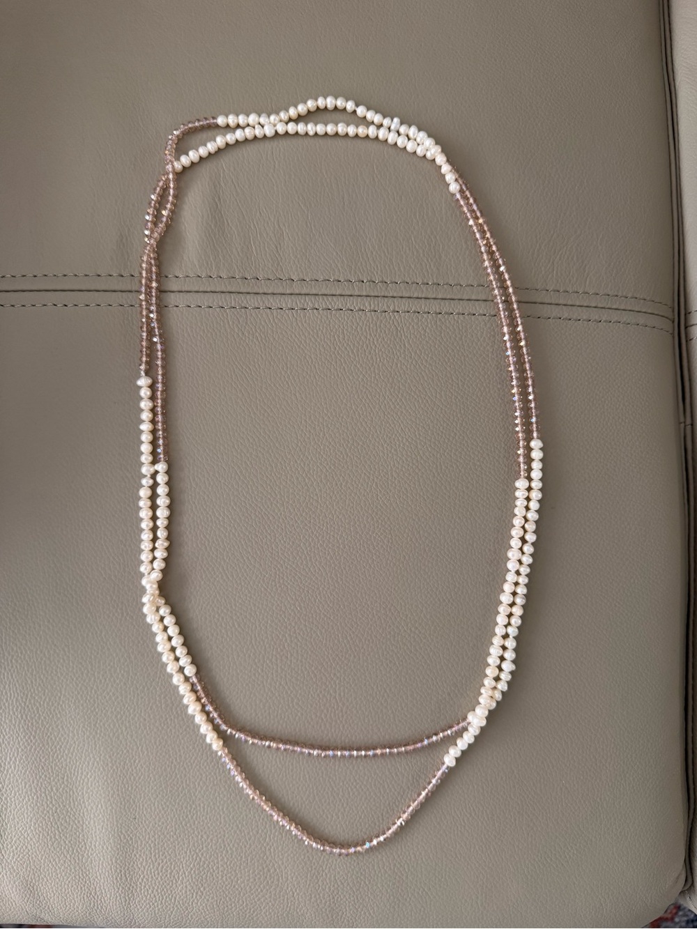 Multi-Strand Fresh Water Pearl and Crystal Beaded Necklace